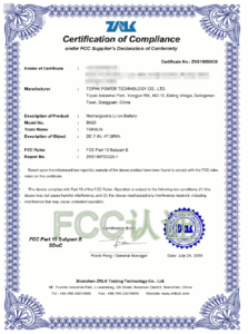 certificate of compliance